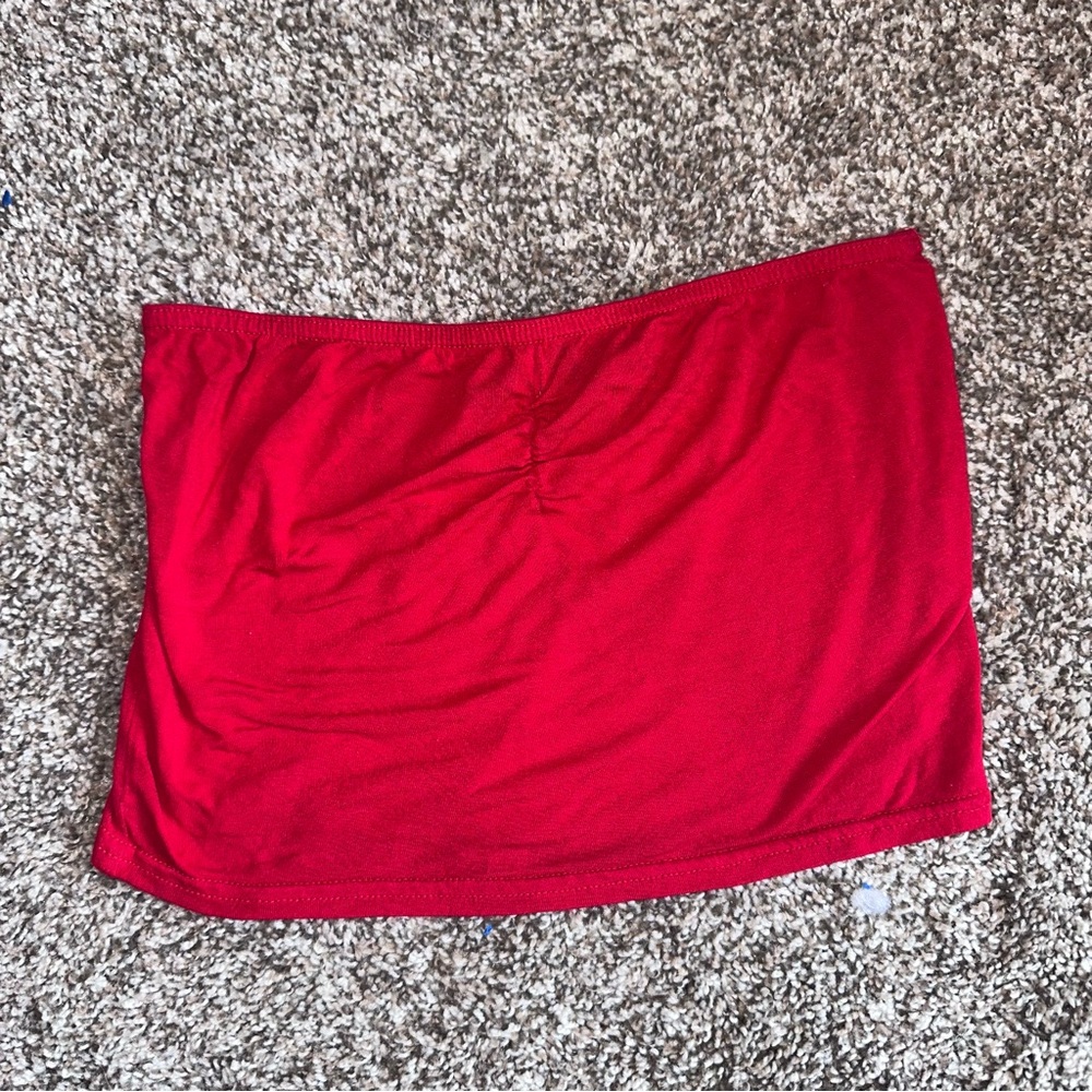 Pretty Little Thing Red Bandeau Top Size 4 Party Festival Casual